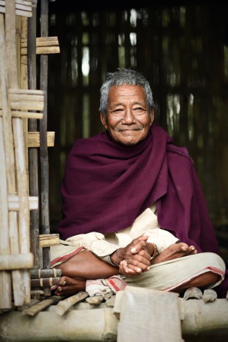 Mishing folket möter du på ön Majuli