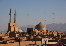 Stilla skymning i ökenstaden Yazd