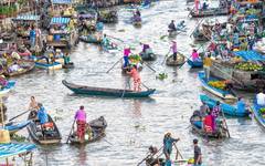 Marknad vid Mekongfloden