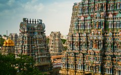 Madurai med Indiens största tempel, Shree Meenakshi